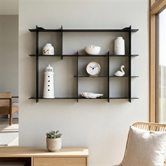 Sættekasse i sort metal | Como Display Hylde - Boxdelux